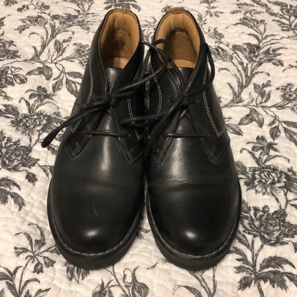 Never worn size 7 black leather booties